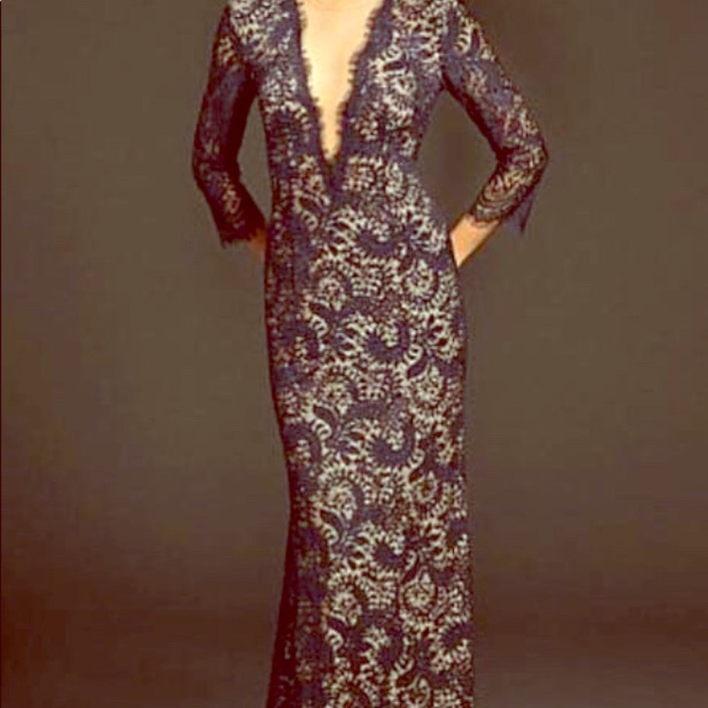 Long lace evening gown